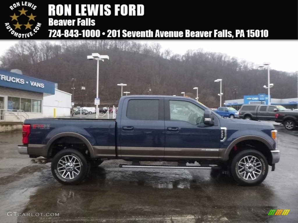 2017 Blue Jeans Ford F350 Super Duty Lariat Crew Cab 4x4 119602552 2017 F350 Super Duty Lariat Crew Cab 4x4 Blue Jeans Camel Photo 1