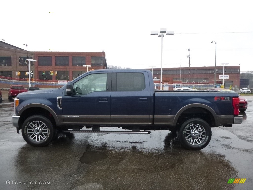 2017 F350 Super Duty Lariat Crew Cab 4x4 - Blue Jeans / Camel photo #5
