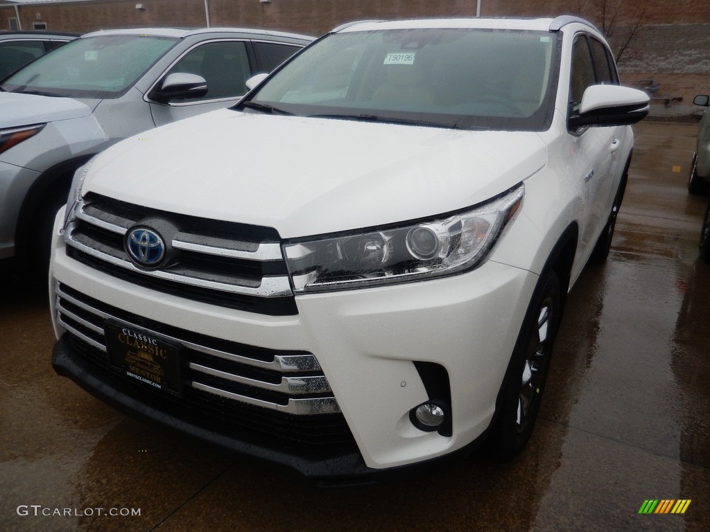 2017 Highlander Hybrid Limited Platinum AWD - Blizzard White Pearl / Almond photo #1