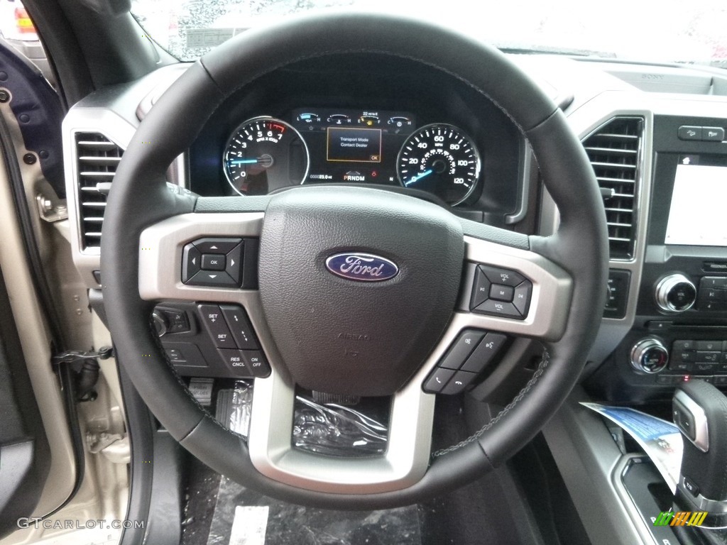 2017 Ford F150 Platinum SuperCrew 4x4 Limited Brunello Steering Wheel Photo #119689074