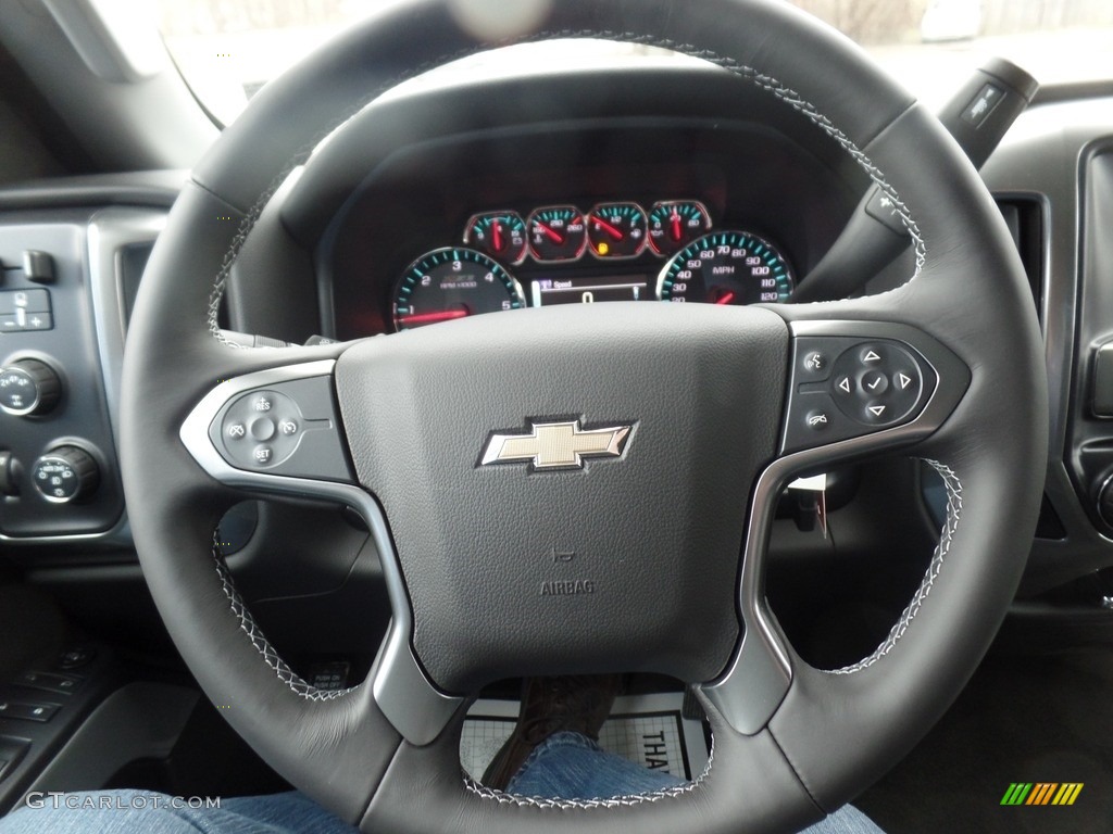 2017 Chevrolet Silverado 2500HD LT Crew Cab 4x4 Jet Black Steering Wheel Photo #119690655