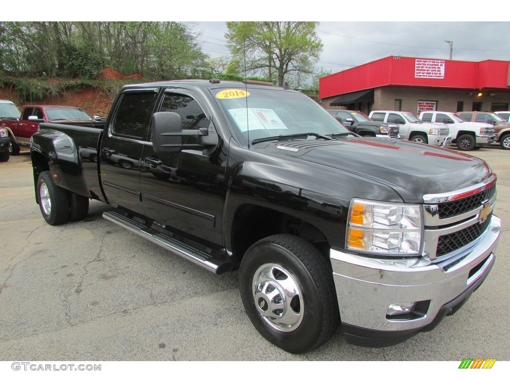 Black 2014 Chevrolet Silverado 3500HD LTZ Crew Cab 4x4 Exterior Photo #119701323