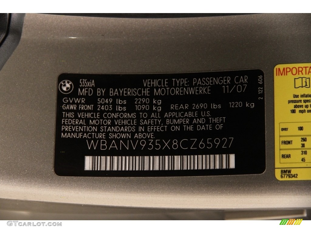 2008 5 Series 535xi Sedan - Platinum Bronze Metallic / Black Dakota Leather photo #22