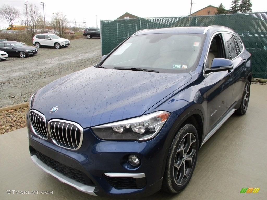 2017 X1 xDrive28i - Mediterranean Blue Metallic / Canberra Beige photo #7