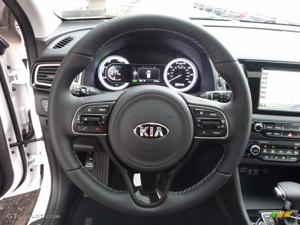 2017 Kia Niro Touring Hybrid Charcoal Steering Wheel Photo #119722141