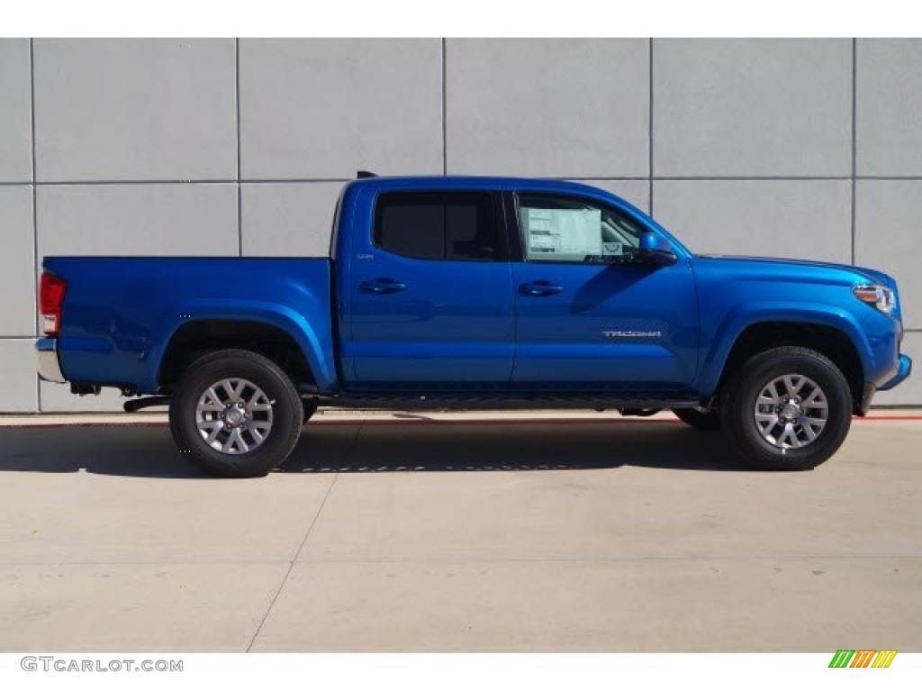 2017 Tacoma SR5 Double Cab 4x4 - Blazing Blue Pearl / Cement Gray photo #2