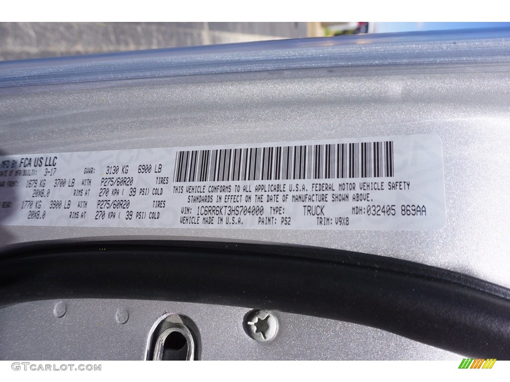 2017 1500 Express Crew Cab - Bright Silver Metallic / Black/Diesel Gray photo #10