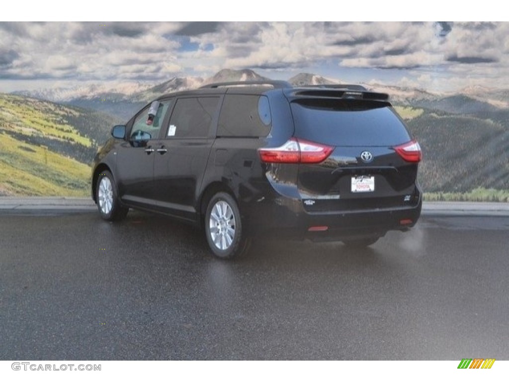 2017 Sienna XLE AWD - Midnight Black Metallic / Ash photo #3