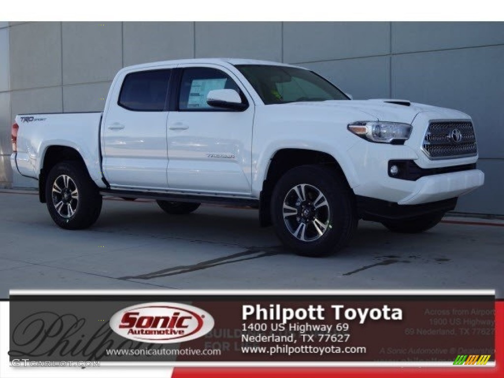 2017 Tacoma TRD Sport Double Cab - Super White / TRD Graphite photo #1