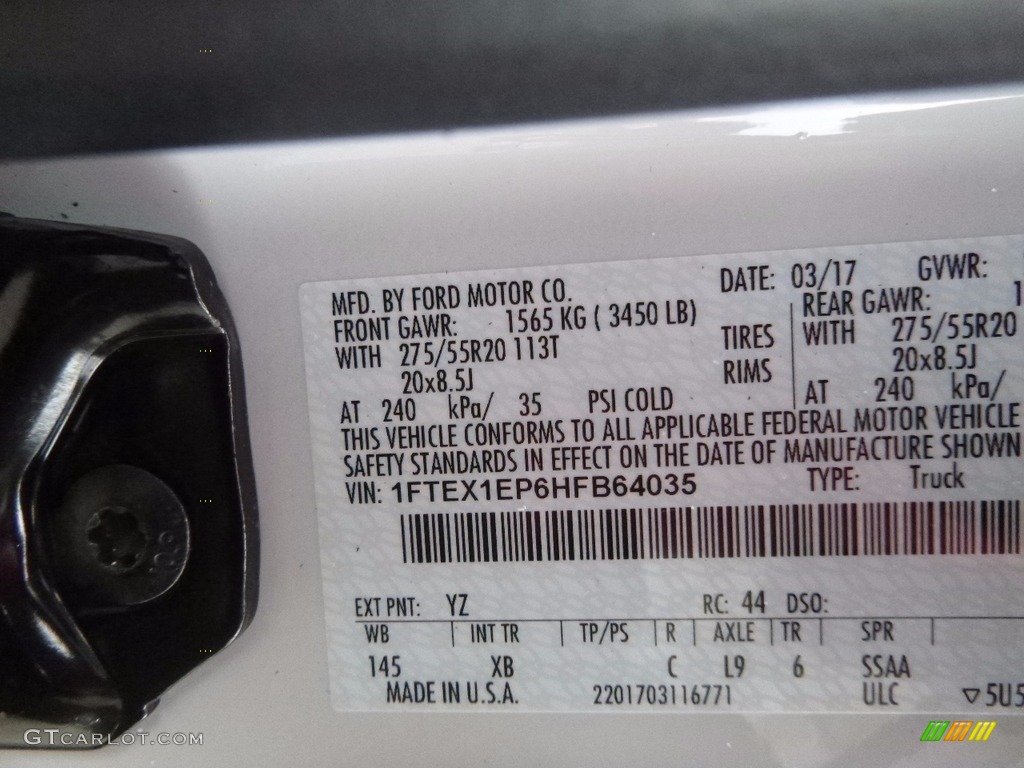 2017 F150 XLT SuperCab 4x4 - Oxford White / Black Special Edition Package photo #14