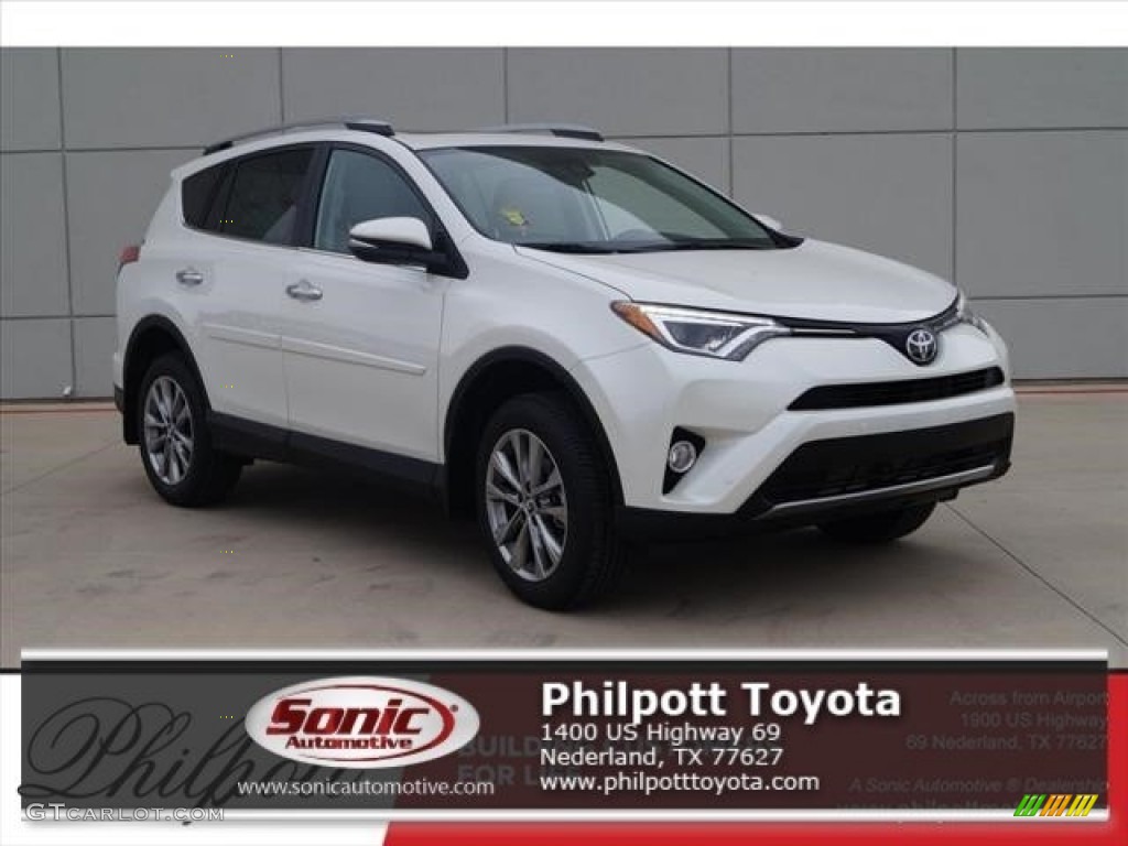 2017 RAV4 Limited - Blizzard Pearl White / Ash photo #1