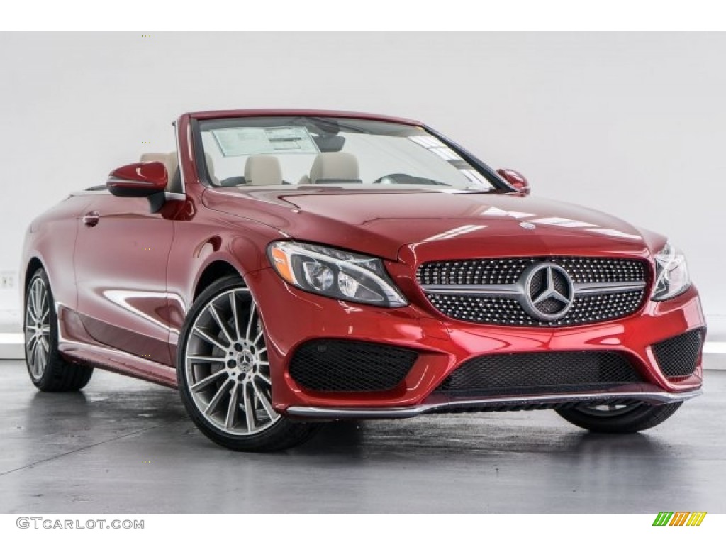 2017 C 300 Cabriolet - designo Cardinal Red Metallic / Silk Beige/Black photo #12