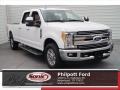 2017 Oxford White Ford F250 Super Duty Lariat Crew Cab  photo #1