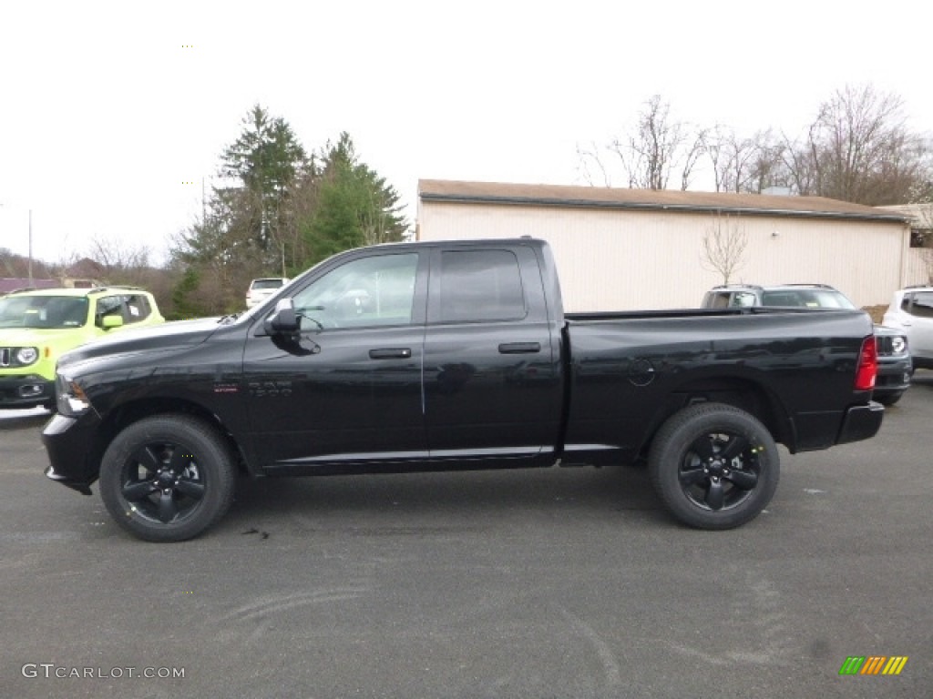Brilliant Black Crystal Pearl 2017 Ram 1500 Express Quad Cab 4x4 Exterior Photo #119744896