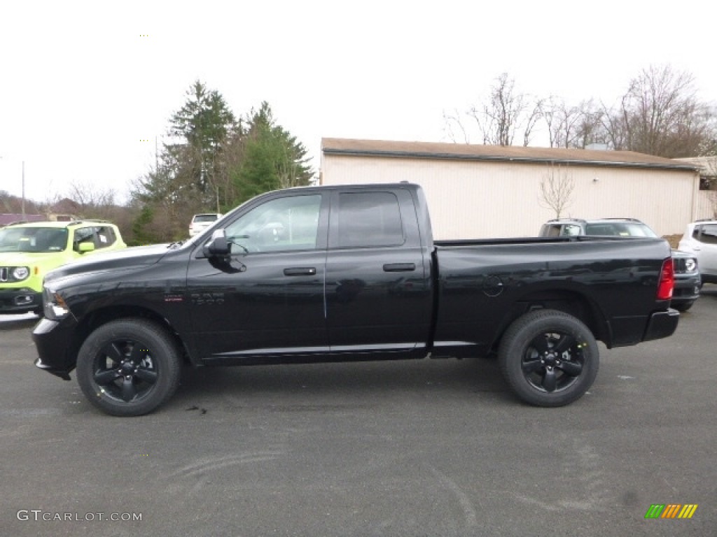 2017 1500 Express Quad Cab 4x4 - Brilliant Black Crystal Pearl / Black/Diesel Gray photo #3