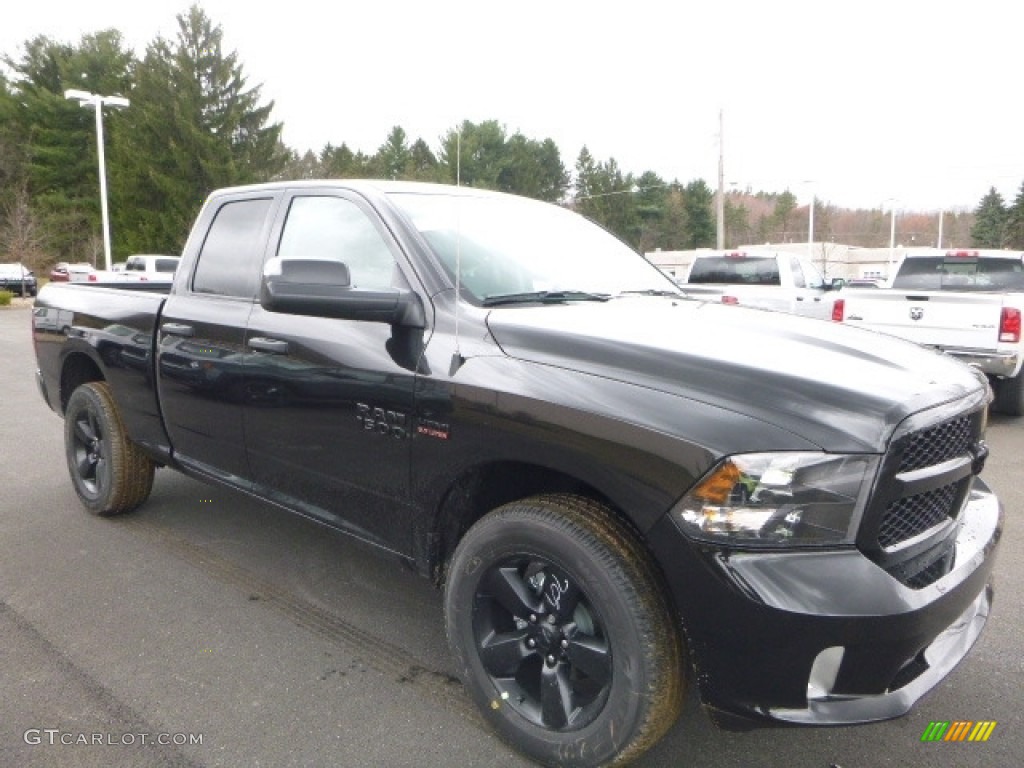 2017 1500 Express Quad Cab 4x4 - Brilliant Black Crystal Pearl / Black/Diesel Gray photo #10