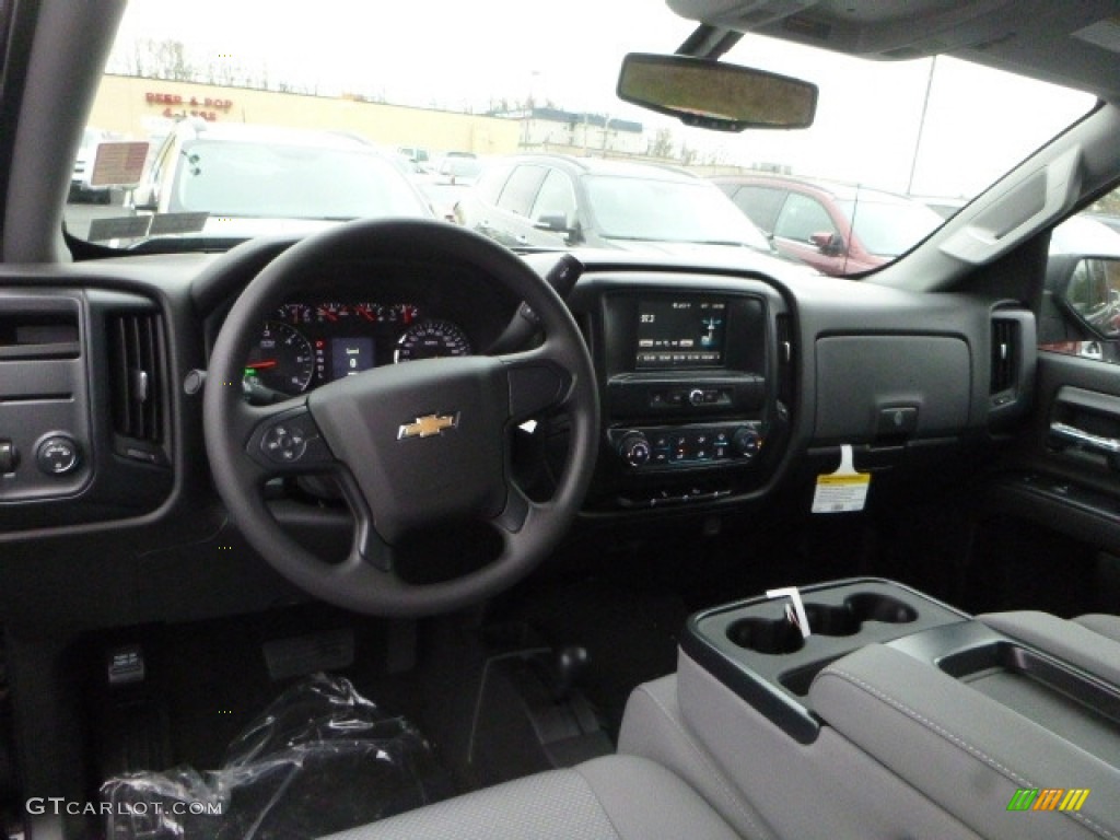 2017 Silverado 1500 Custom Double Cab 4x4 - Black / Dark Ash/Jet Black photo #14