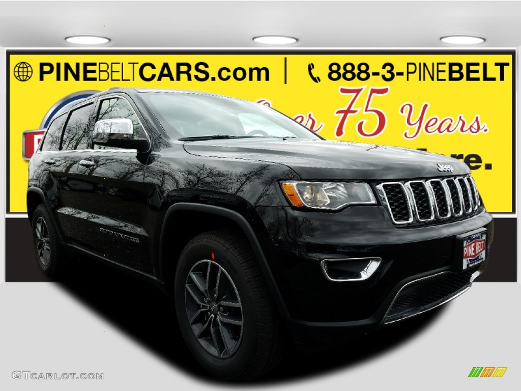 2017 Grand Cherokee Limited 4x4 - Diamond Black Crystal Pearl / Black/Light Frost Beige photo #1