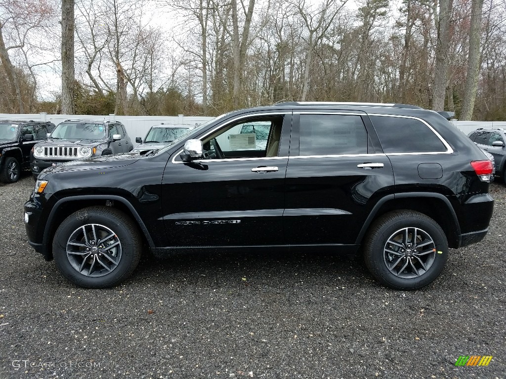 2017 Grand Cherokee Limited 4x4 - Diamond Black Crystal Pearl / Black/Light Frost Beige photo #3