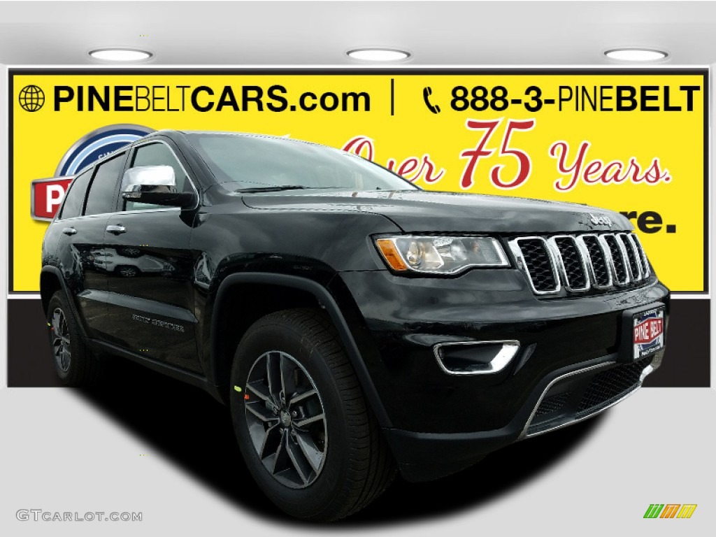 2017 Grand Cherokee Limited 4x4 - Diamond Black Crystal Pearl / Black photo #1