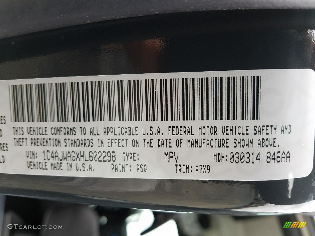 2017 Wrangler Sport 4x4 - Rhino / Black photo #8