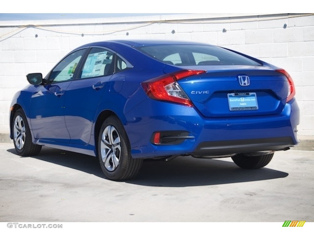 2017 Civic LX Sedan - Aegean Blue Metallic / Black photo #2