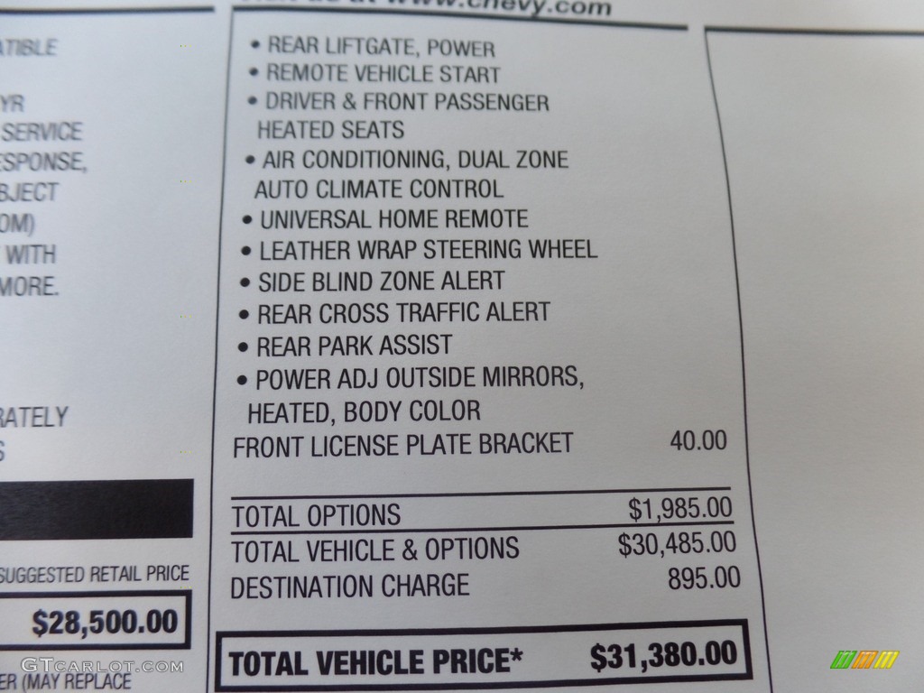 2018 Chevrolet Equinox LT AWD Window Sticker Photo #119763418