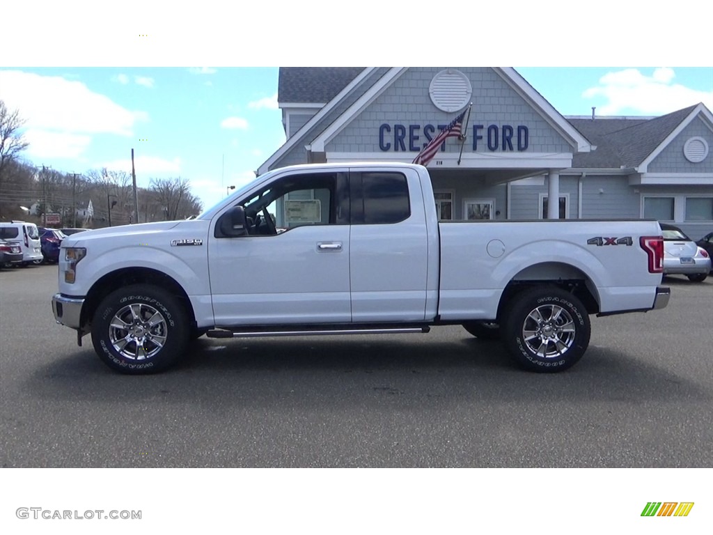 2017 F150 XLT SuperCab 4x4 - Oxford White / Earth Gray photo #4