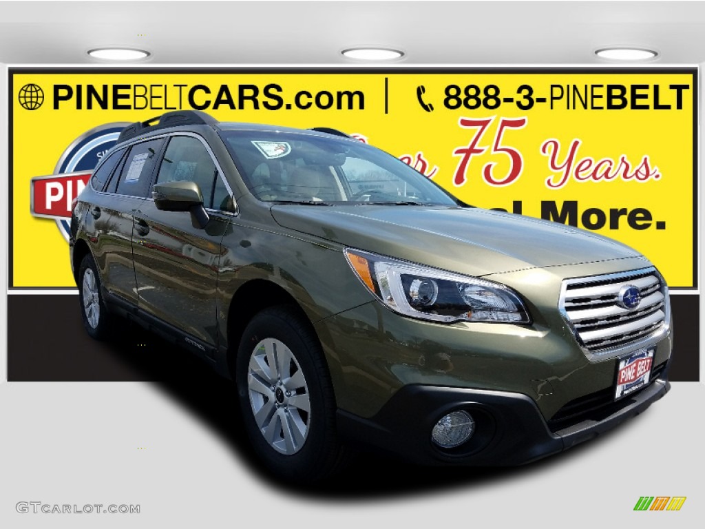 2017 Outback 2.5i Premium - Wilderness Green Metallic / Warm Ivory photo #1