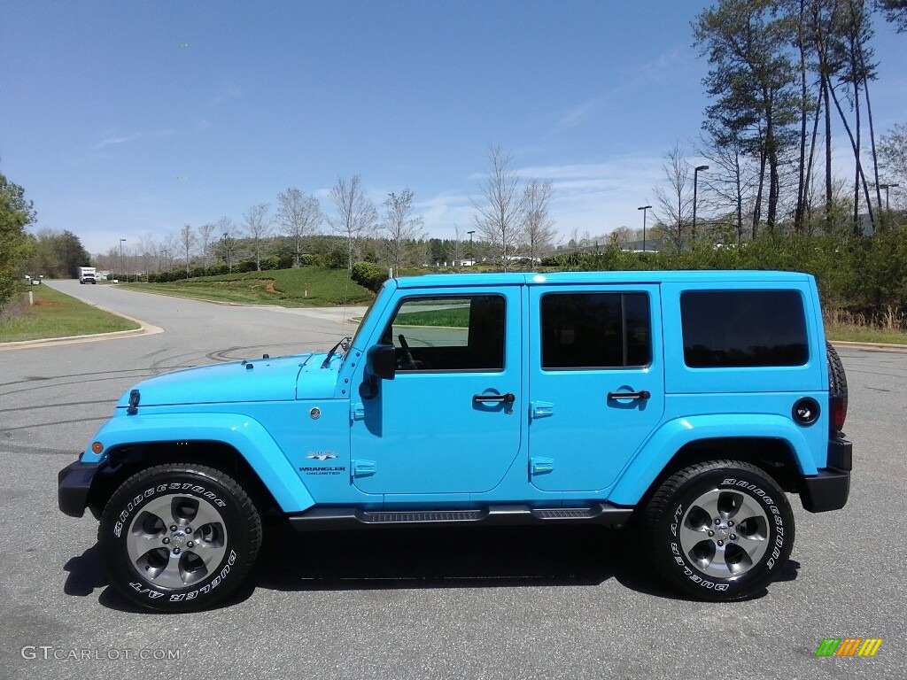 Chief Blue 2017 Jeep Wrangler Unlimited Sahara 4x4 Exterior Photo #119778571