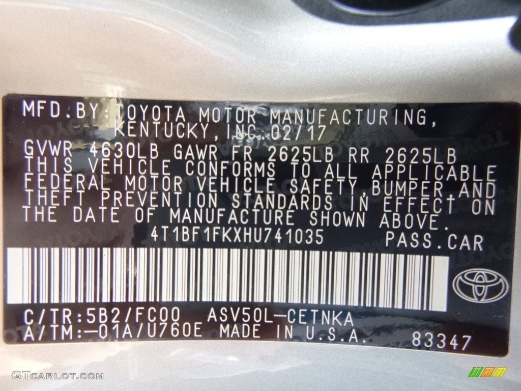 2017 Camry Color Code 5B2 for Creme Brulee Mica Photo #119780014