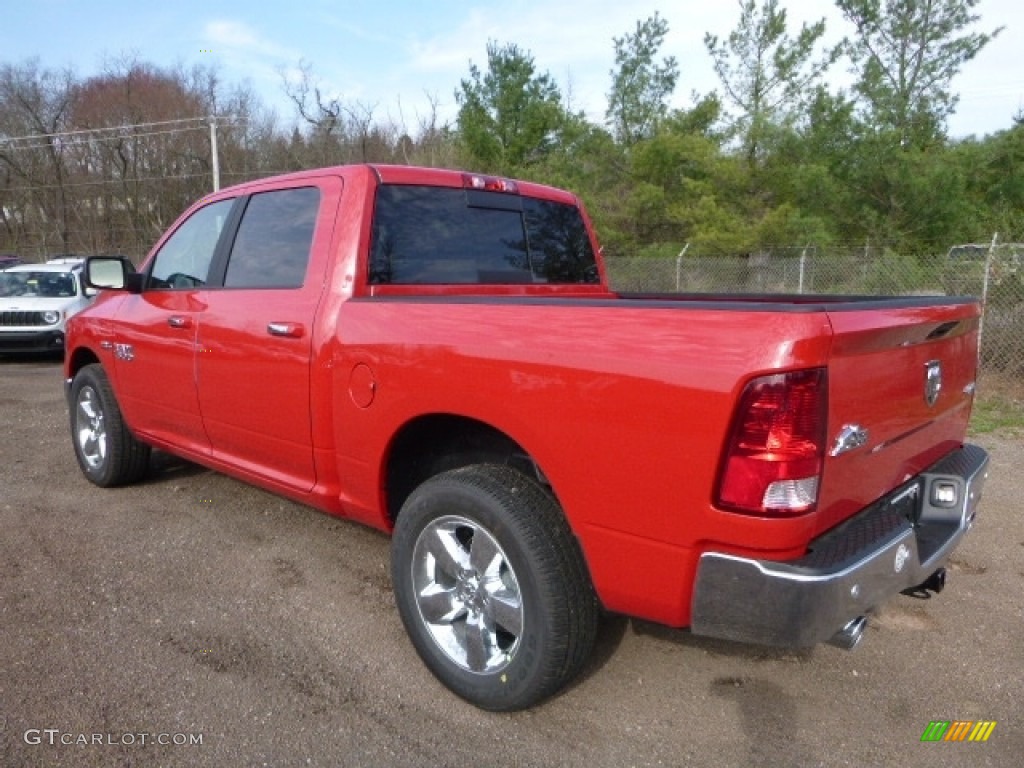 2017 1500 Big Horn Crew Cab 4x4 - Flame Red / Black/Diesel Gray photo #4