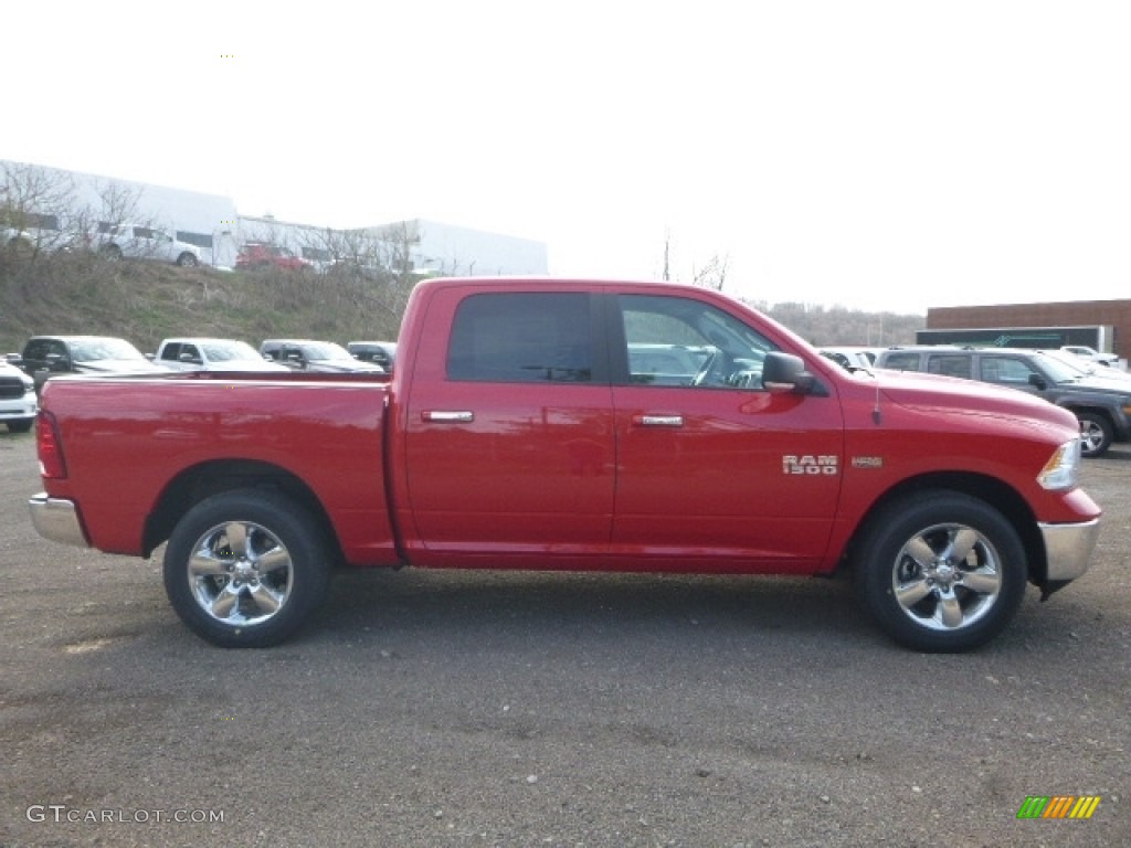 2017 1500 Big Horn Crew Cab 4x4 - Flame Red / Black/Diesel Gray photo #7