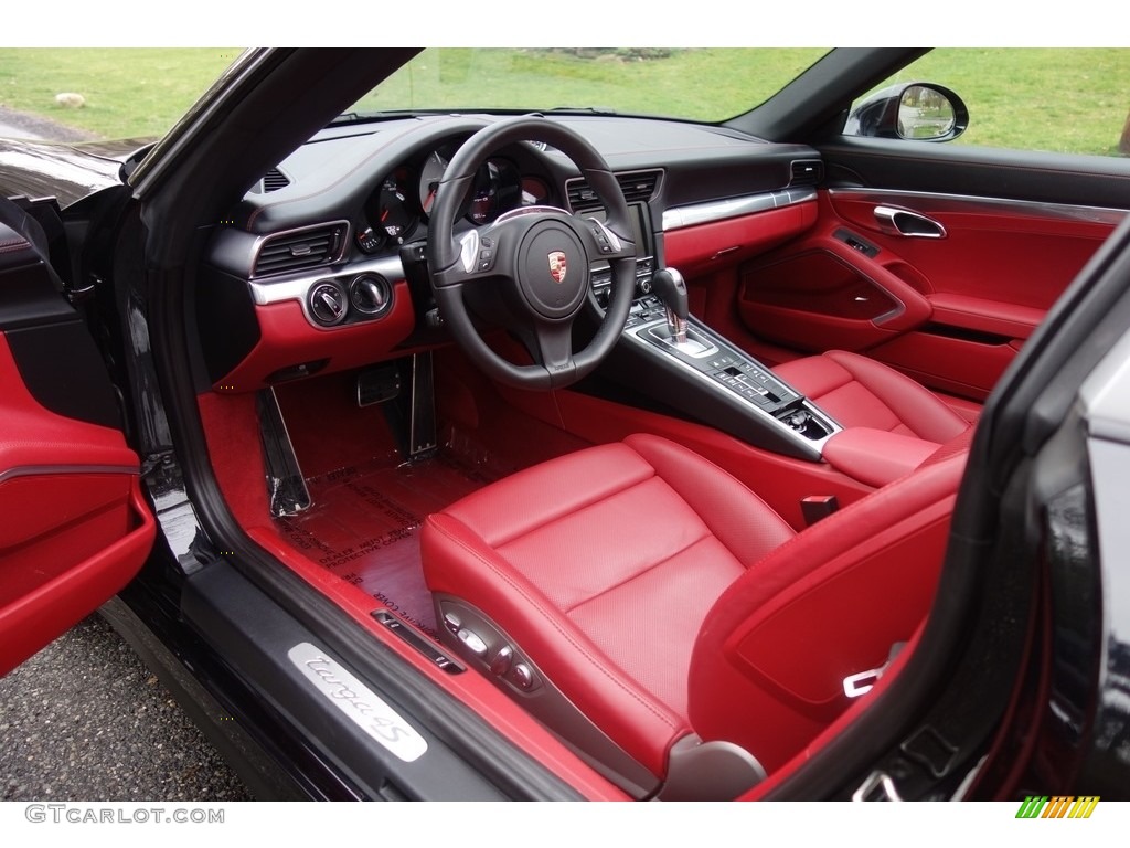 Black/Garnet Red Interior 2015 Porsche 911 Targa 4S Photo #119785174