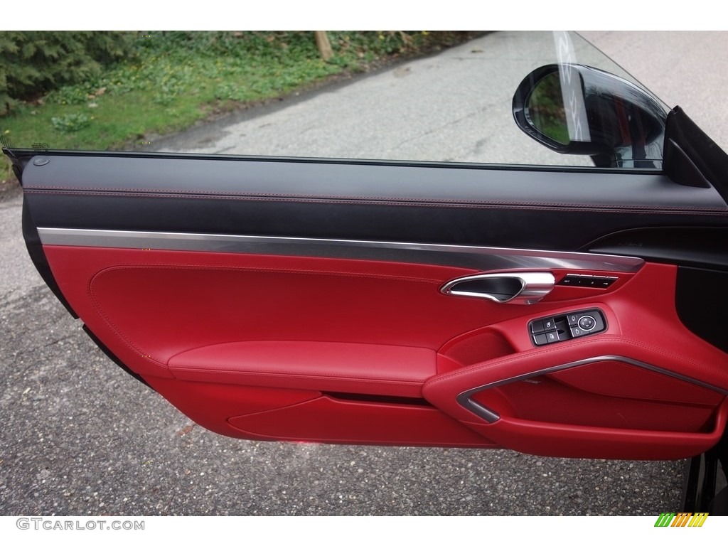 2015 Porsche 911 Targa 4S Black/Garnet Red Door Panel Photo #119785204