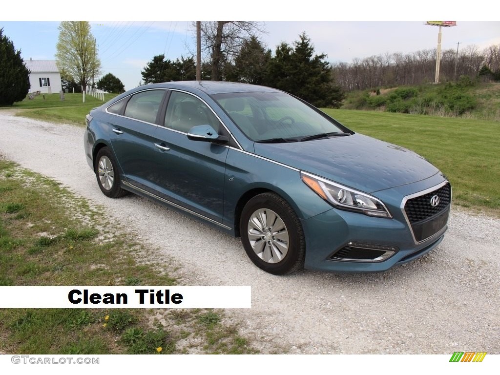 2016 Sonata Hybrid SE - Graphite Blue Pearl / Gray photo #2