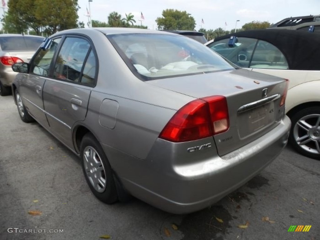 2002 Civic LX Sedan - Titanium Metallic / Beige photo #3