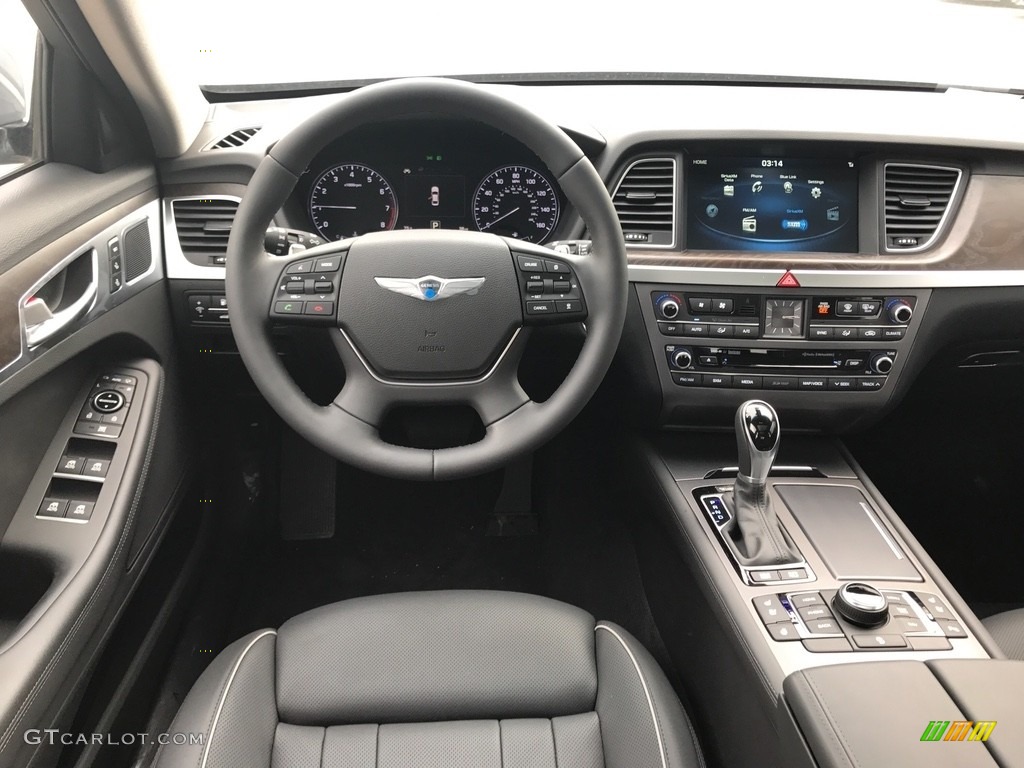 2017 Hyundai Genesis G80 AWD Black Monotone Dashboard Photo #119793026