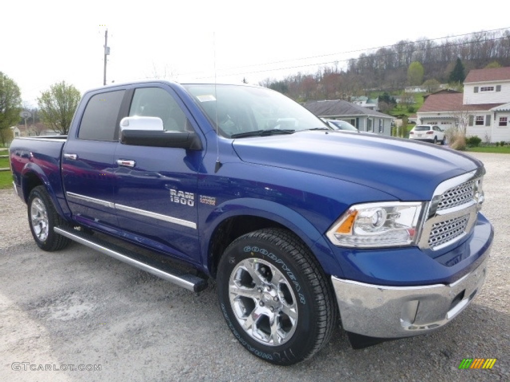 2017 1500 Laramie Crew Cab 4x4 - Blue Streak Pearl / Black photo #8