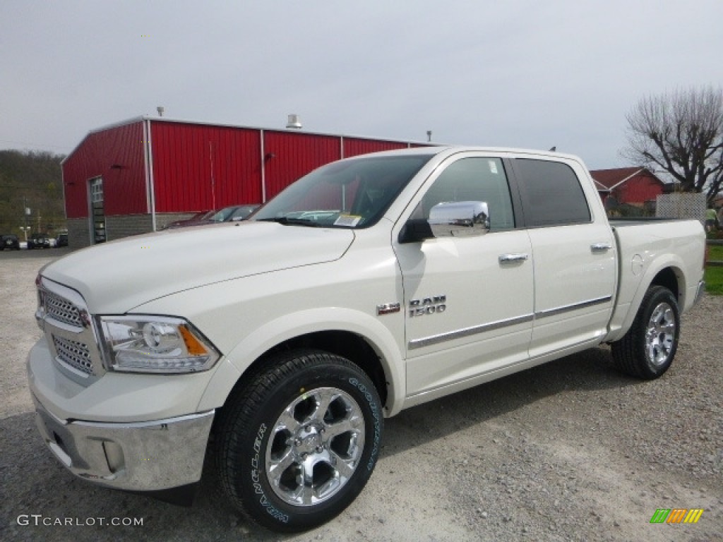 2017 1500 Laramie Crew Cab 4x4 - Pearl White / Black photo #1