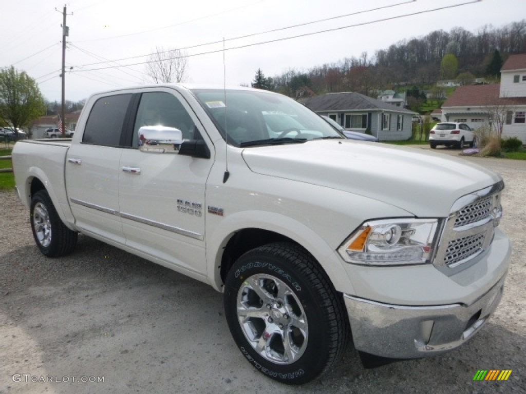 2017 1500 Laramie Crew Cab 4x4 - Pearl White / Black photo #12