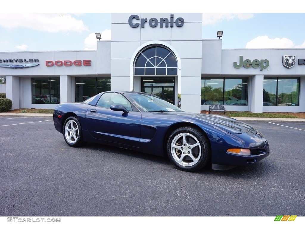 2000 Corvette Coupe - Navy Blue Metallic / Light Oak photo #1