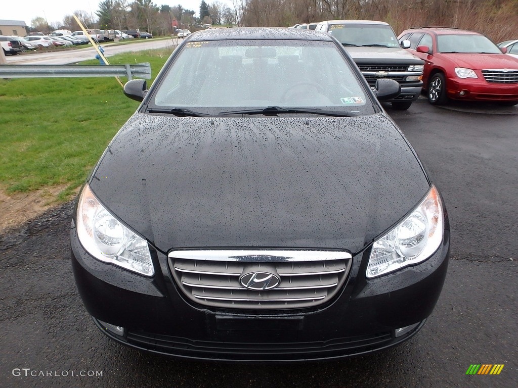 2009 Elantra GLS Sedan - Black Pearl / Gray photo #6