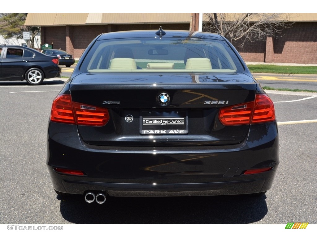 2014 3 Series 328i xDrive Sedan - Black Sapphire Metallic / Venetian Beige photo #4