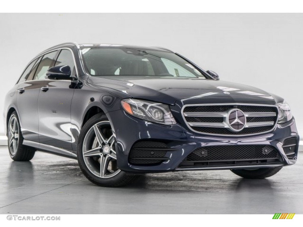 2017 E 400 4Matic Wagon - Lunar Blue Metallic / Nut Brown/Black photo #12