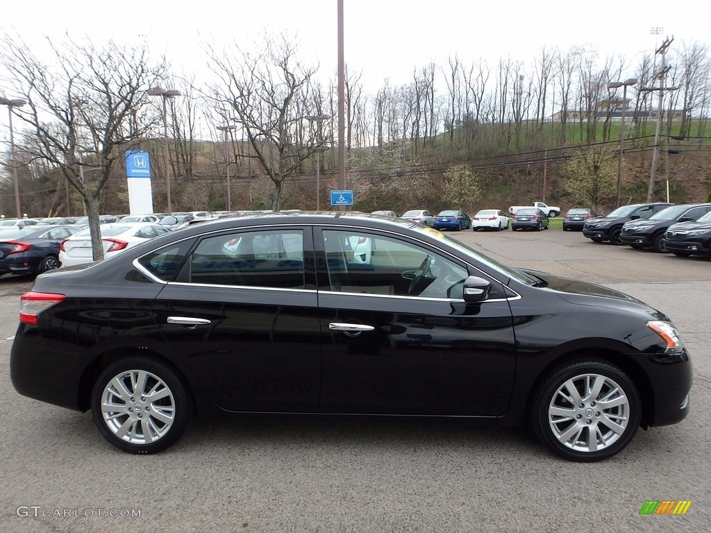 2014 Sentra S - Super Black / Charcoal photo #6