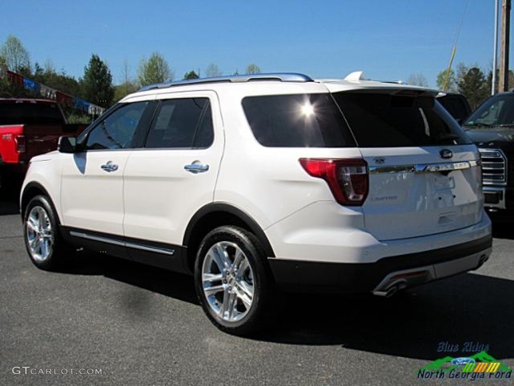 2017 Explorer Limited 4WD - White Platinum / Medium Light Camel photo #3