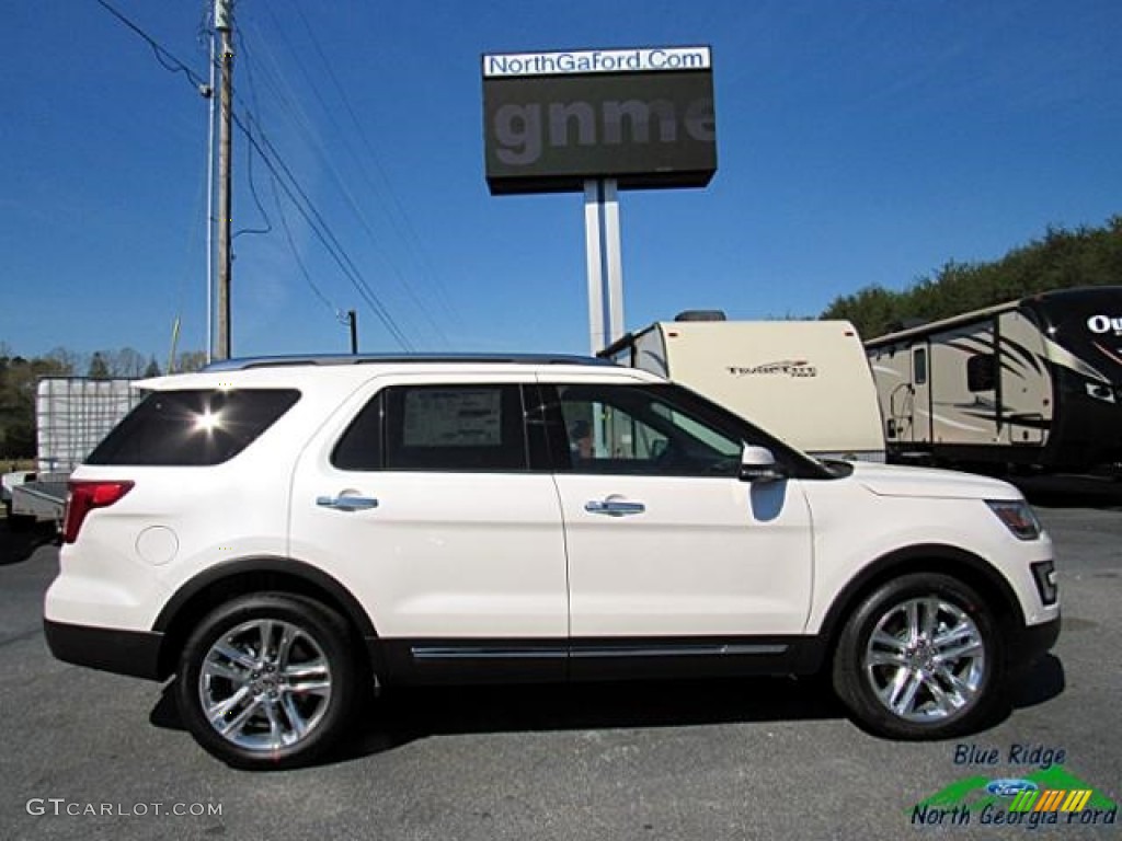 2017 Explorer Limited 4WD - White Platinum / Medium Light Camel photo #6