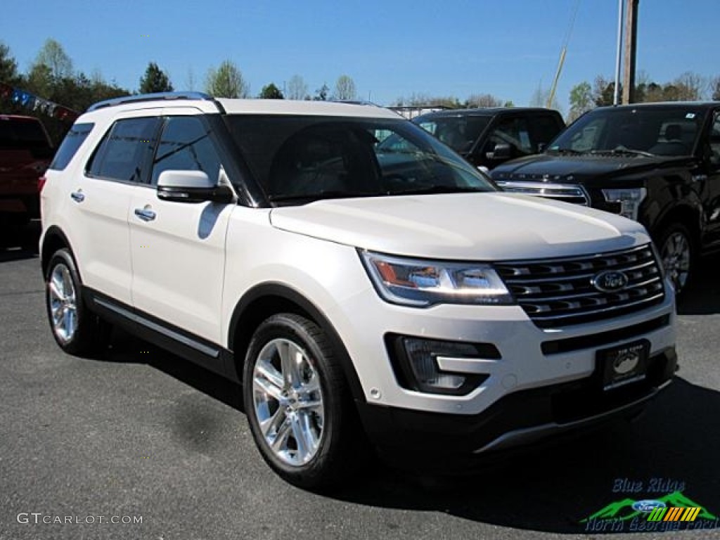 2017 Explorer Limited 4WD - White Platinum / Medium Light Camel photo #7