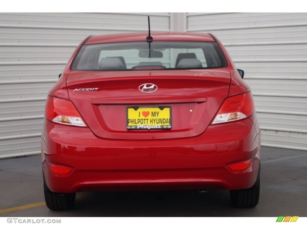 2017 Accent SE Sedan - Boston Red / Gray photo #5